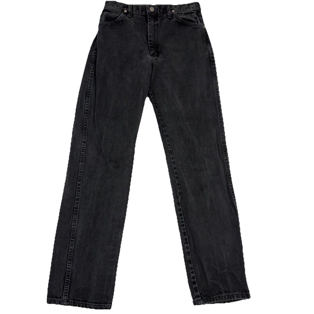 Vintage Wrangler 11MWZR Black‎ Jeans Made in USA High Rise Straight Mom 28x32